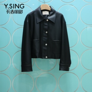 休闲风翻领时尚 新款 皮衣150111603 2026春季 YSING衣香丽影专柜正品