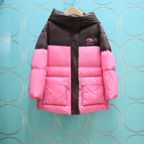 MRER莫乂义2025专柜正品冬季新款拼接撞色连帽羽绒服外套R3D01663