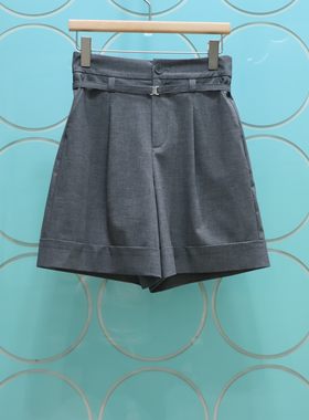 BOCASSIS专柜正品2026夏季新款休闲高腰女士百搭阔腿短裤3917211
