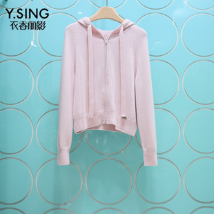 YSING衣香丽影专柜正品2025冬季新款甜美抽绳连帽羊毛衫141039101