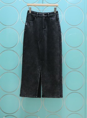 MRER莫乂义    专柜正品春季新款前后开叉牛仔半身长裙女R5A63022
