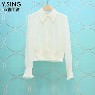 木耳边雪纺上衣YSY32402209 新款 YSING衣香丽影专柜正品 2025秋季