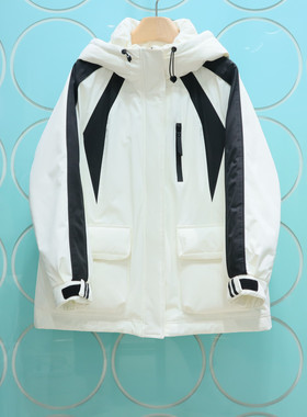 紫淑2025冬新款拼接气质甜美减龄连帽羽绒服Z1AD34347专柜正品