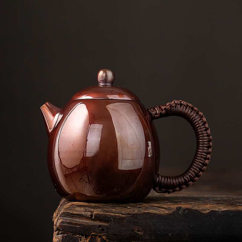 紫铜加厚茶壶纯手工泡茶壶中式复古功夫泡茶壶煮茶壶家用送礼均可