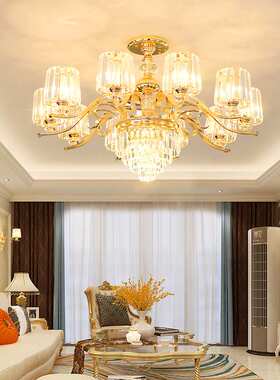 2021新款欧式轻奢水晶吊灯客厅大气灯具餐厅卧室简约现代灯饰网红