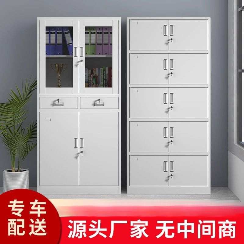 铁皮柜办公室文件柜铁皮柜子档案柜资料柜财务凭证带锁储物书凉压
