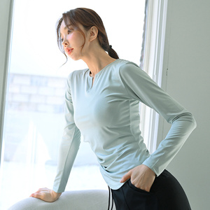 秋冬瑜伽服运动T恤衫女长袖速干健身服专业运动晨跑步上衣显瘦