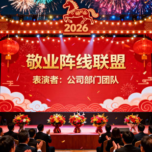 敬业阵线联盟A2跳舞小人马年背景歌曲改编年会大合唱节目视频制作