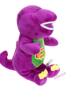 Barney 会唱歌 班尼 绣花班尼 紫色恐龙毛绒玩具公仔玩偶节日礼物