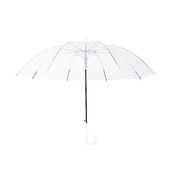 现货加厚POE透明长柄纤维骨雨自动创意直杆雨可印logo