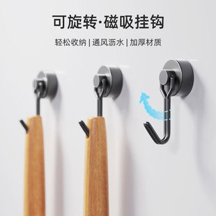 磁吸挂钩强磁磁铁冰箱边侧吸铁磁吸钩子门后壁挂磁性无痕磁力粘钩