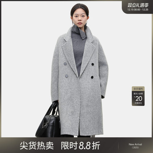 女性日记绵羊毛呢大衣女中长款