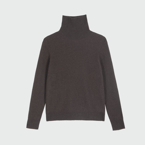 女性日记100%绵羊毛高领毛衣