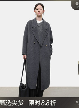 LADY’S DIARY 绵羊毛双面毛呢大衣女2025秋季高智感驼绒外套