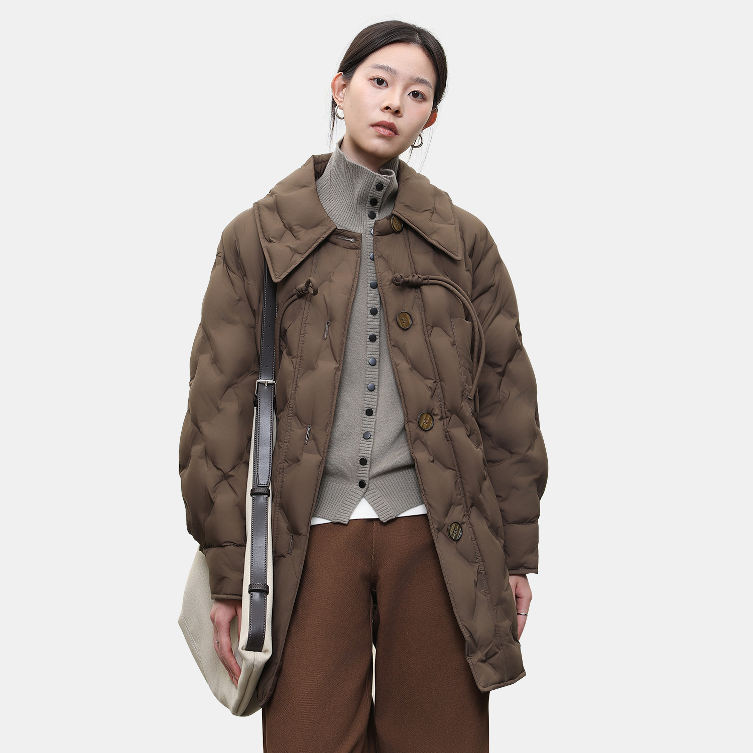 女性日记冬季轻暖白鸭羽绒服外套