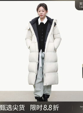 LADY’S DIARY 90鹅绒羽绒服女2025冬季中长款加厚连帽羽绒外套