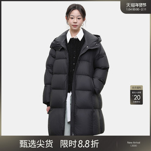 LADY’S DIARY 90羽绒服中长款女加厚保暖连帽简约冬季连帽外套