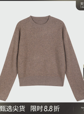 LADY’S DIARY 圆领套头毛衣女冬季加厚休闲通勤叠穿绵羊毛针织衫