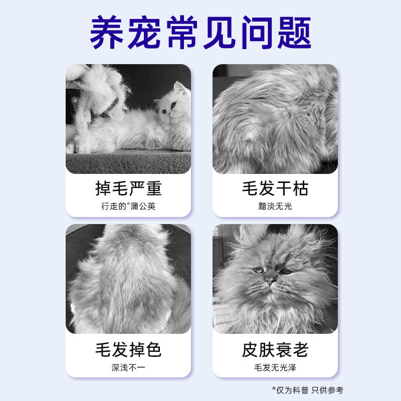 D生物素猫狗缓解掉毛美毛爆毛鱼油维生素通用宠物营养补充剂狗狗