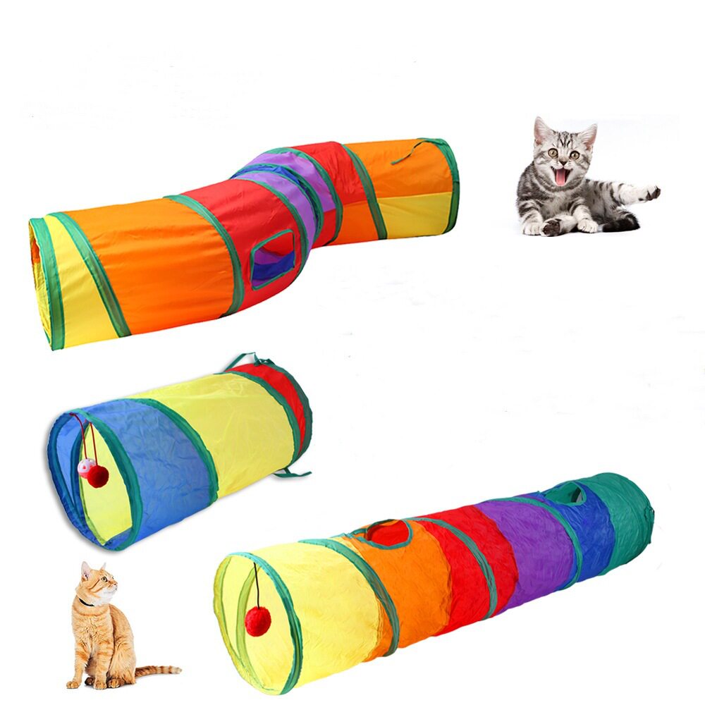 新品宠物猫玩具 彩虹猫隧道宠物跑道滚地龙通道互动 宠物用品