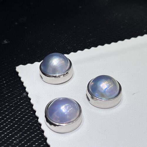 奄美岛之光海水马贝珍珠日本仙境色微瑕14-15mmS925厚银吊坠高级