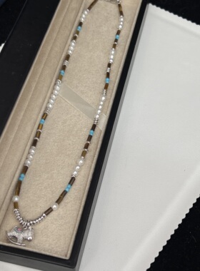 招财虎眼木马淡水珍珠虎眼石设计款多宝系列3-4mm近圆项链锁骨链