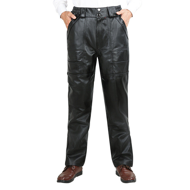 皮裤男牛皮秋冬防风骑行裤