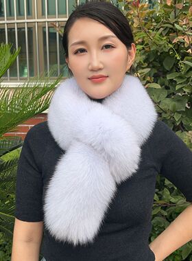 双面狐狸毛围巾皮草围脖女