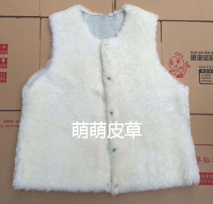羊毛马甲男中老年人皮毛一体马甲羊羔毛内胆坎肩加厚