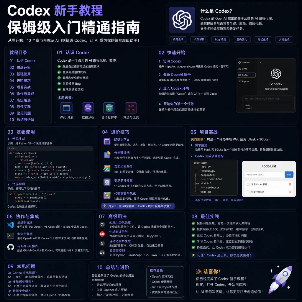 Codex 新手教程 保姆级入门精通指南图片