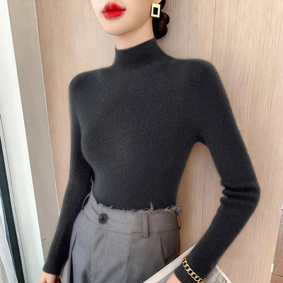 羊毛衫女半高领修身内搭打底衫