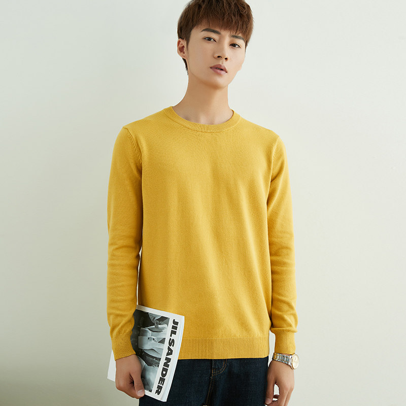 AUTUMN AND WINTER NEW CASHMERE SWEATER MENS ROUND NECK SWEATER THICKENED LOOSE LARGE SIZE WOOL SWEATER MENS V-NECK BOTTOMING SWEATER SWEATER
