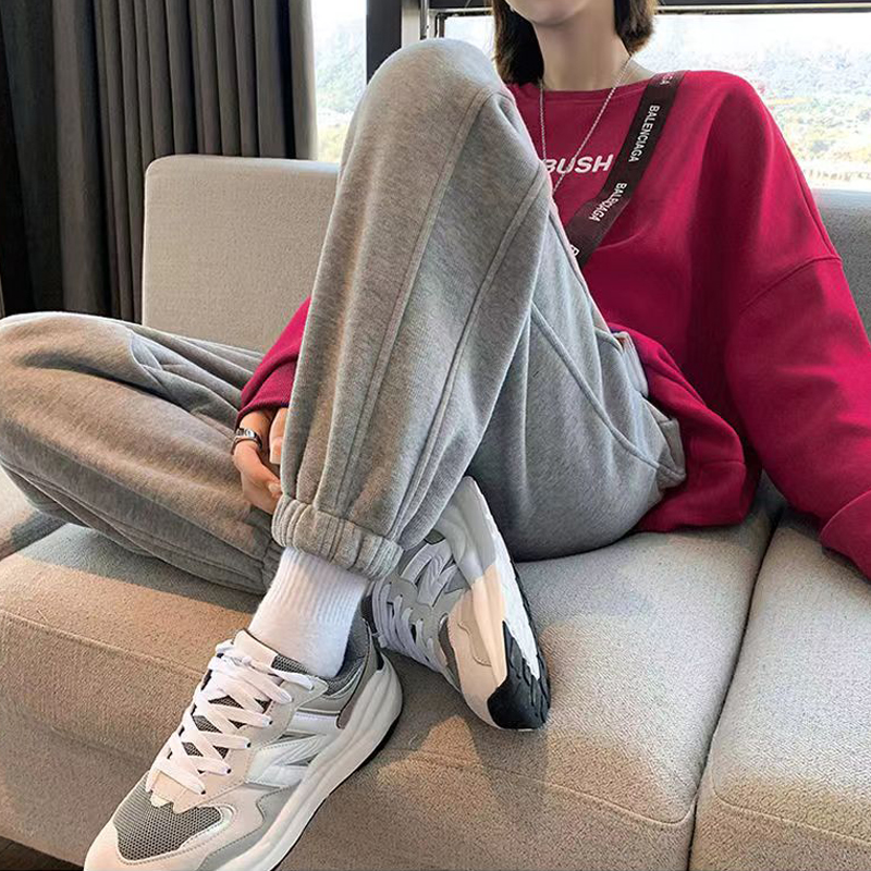 哈伦小脚裤小个子显瘦加绒运动裤