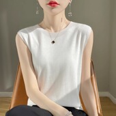 一线成衣吊带背心女内搭宽松显瘦精致圆领配西装 坎肩 针织打底无袖