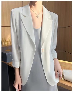 钻石纹修身 外套夏季 西服薄款 2023新款 小西装 修身 女士七分袖