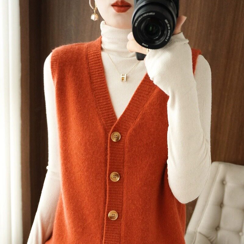 女士马甲秋冬开衫外穿爆款