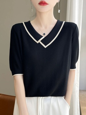 新款设计感小众显瘦上衣潮t