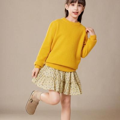 加厚内搭半高领羊毛儿童打底衫