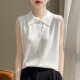 打底衫 叠穿衬衫 上衣夏 开衫 内搭翻领针织砍袖 领无袖 羊毛背心女西装
