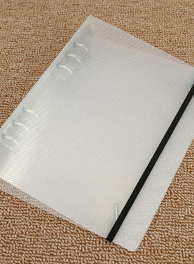 推荐日韩简约A4A5A6A7B5斜纹活页夹外壳商务文件夹加大容量加绑带