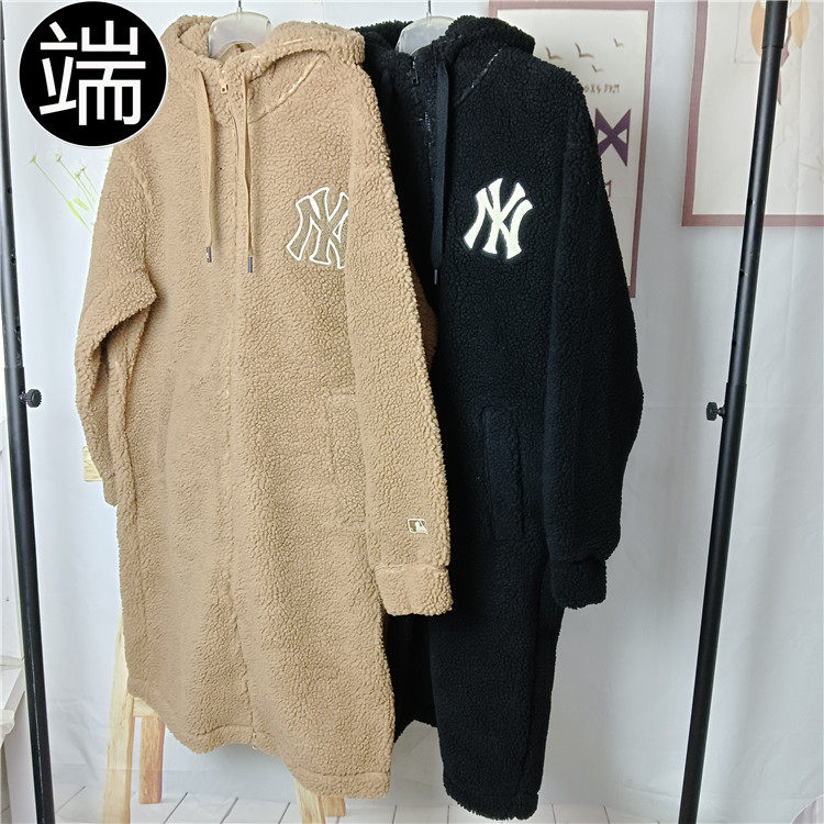 MLB 男女同款NY拉链羊羔绒连帽外套 3AJPF2816 0116 3216 3416