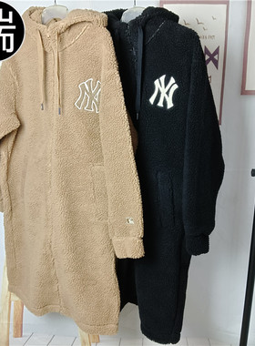 MLB 男女同款NY拉链羊羔绒连帽外套 3AJPF2816 0116 3216 3416
