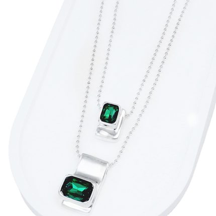 西班牙UNOde50轻奢复古祖母绿项链女小众简约气质