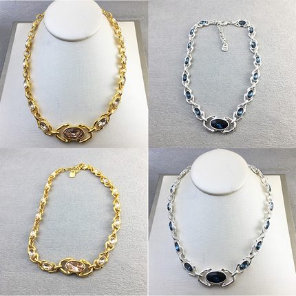 欧美跨境电商热销西班牙UNOde50奢华蓝水晶粉水晶项链首饰