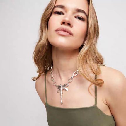 西班牙unode50轻奢复古蝴蝶结项链女小众简约气质