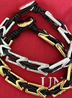 UNOde50金属片编织手链男女通用个性链条手镯时尚个性饰品