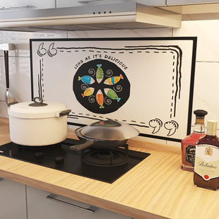 现代厨房防油贴纸自粘防水耐高温贴画翻新瓷砖装饰贴简约卡通墙贴