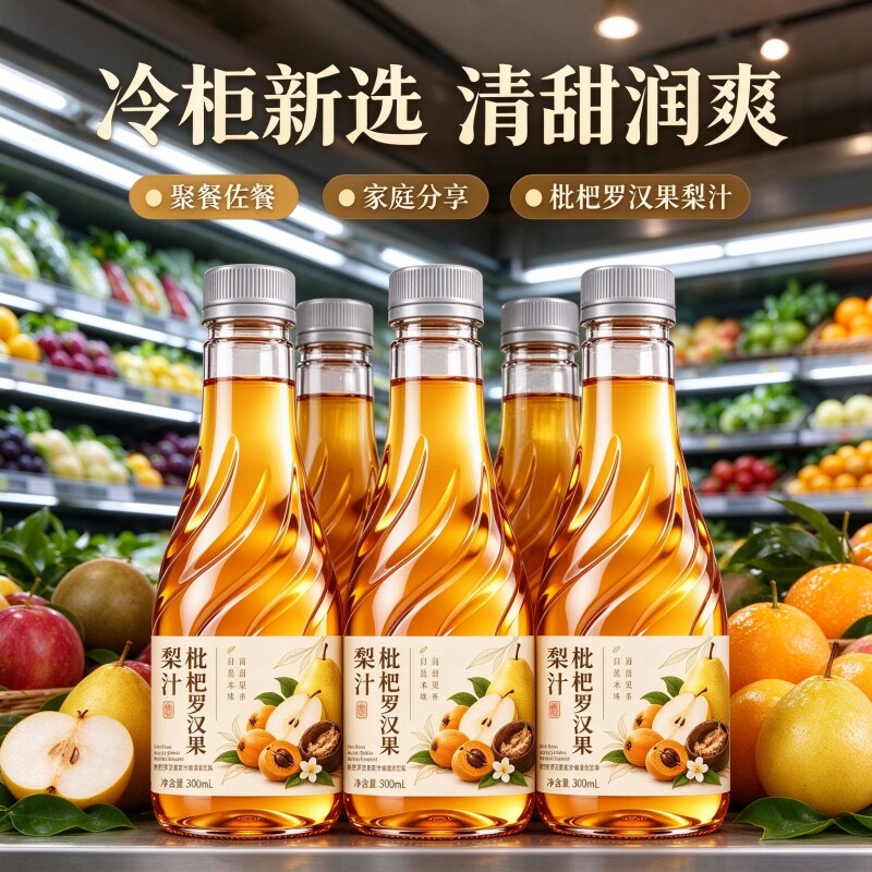 【清爽解腻】300ml枇杷罗汉果梨饮解渴润养饮料营养免熬煮饮品