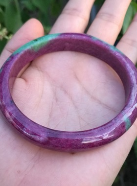 天然无优化手镯大气红绿宝