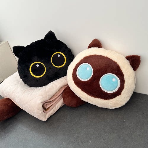 铭创优趣抱枕被子两用冬季加厚午睡枕头被汽车载内靠枕办公室折叠